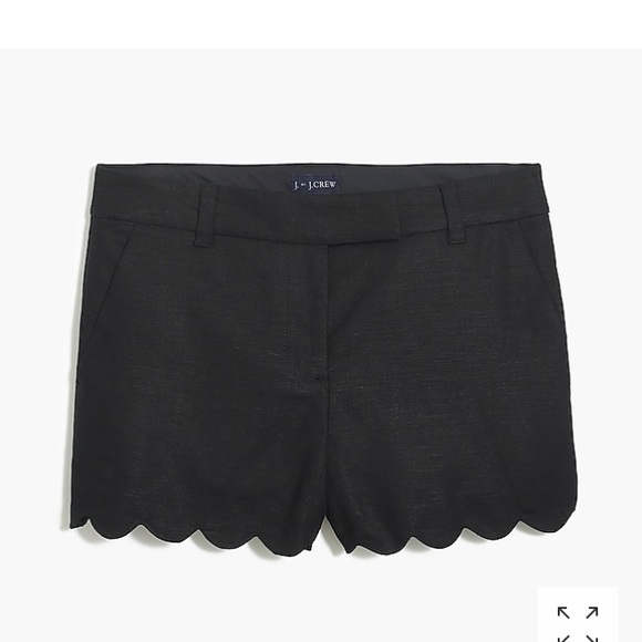 J. Crew Pants - J-Crew 4” linen-cotton scalloped hem shorts